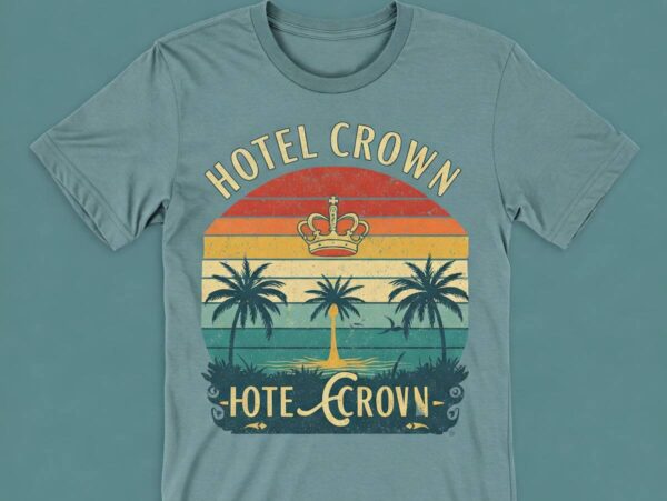 Hotel Crown Retro Print Tee